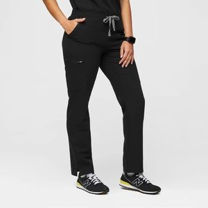 New Figs Yola Skinny Scrub Pants Women’s TALL Large in Black  11 Pockets Fionx